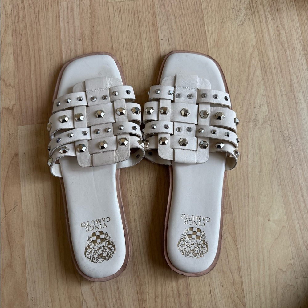 Vince Camuto Cream Studded Women's Sandals